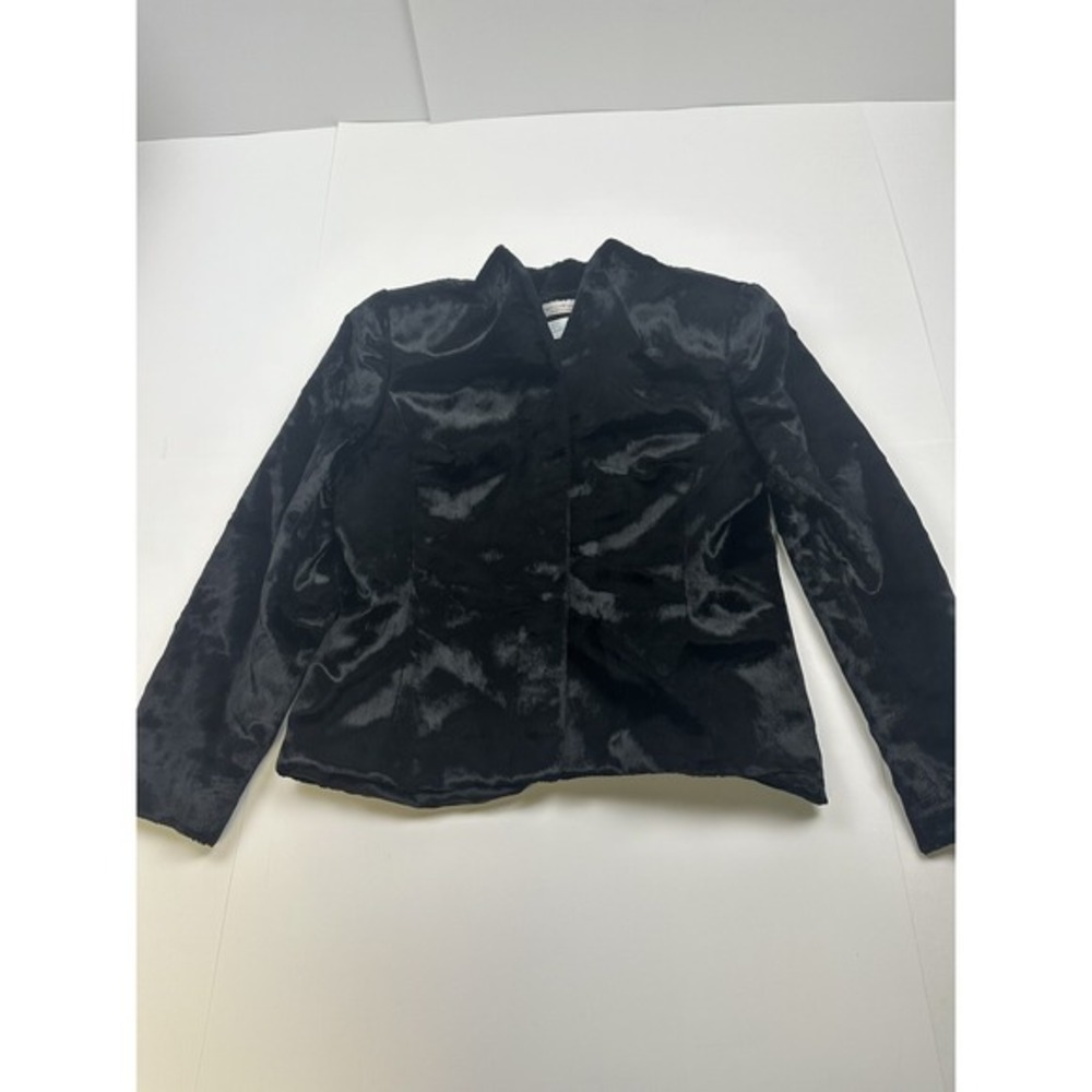 Marisa Minicucci Faux Fur Vintage Coat‎ Black Size 10